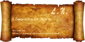 Löwenstein Nóra névjegykártya